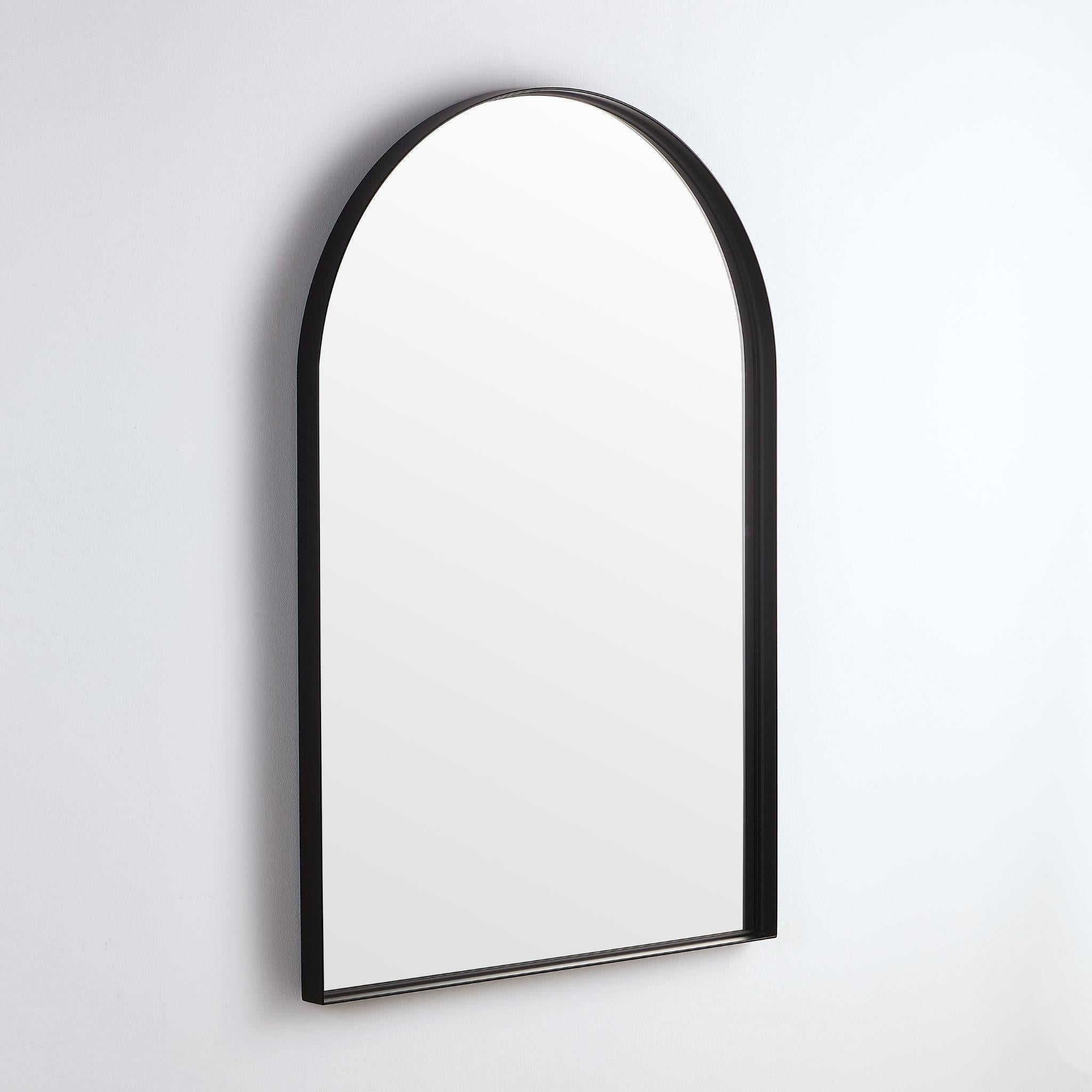 LUKKA ARCO ARCHED FRAMED MIRROR MATTE BLACK 600X900MM