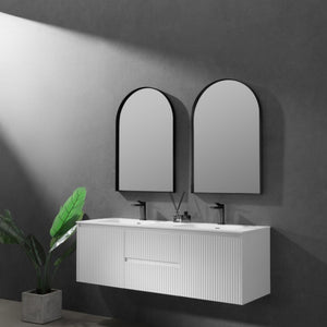 LUKKA ARCO ARCHED FRAMED MIRROR MATTE BLACK 600X900MM