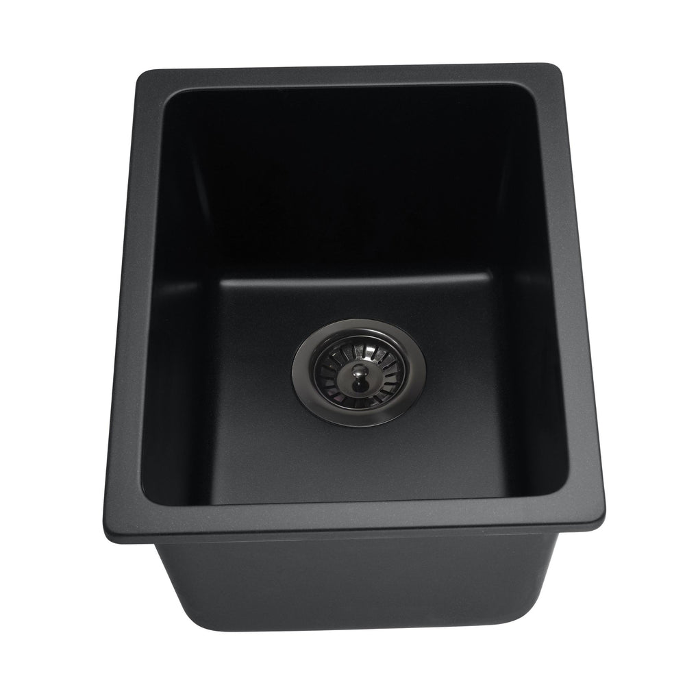 LUKKA CRETE GRANITE SINGLE BOWL KITCHEN SINK MATTE BLACK 350MM
