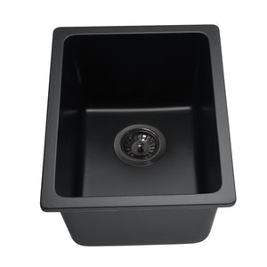 LUKKA CRETE GRANITE SINGLE BOWL KITCHEN SINK MATTE BLACK 350MM