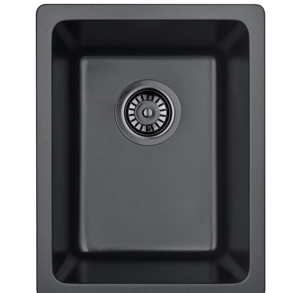 LUKKA CRETE GRANITE SINGLE BOWL KITCHEN SINK MATTE BLACK 350MM