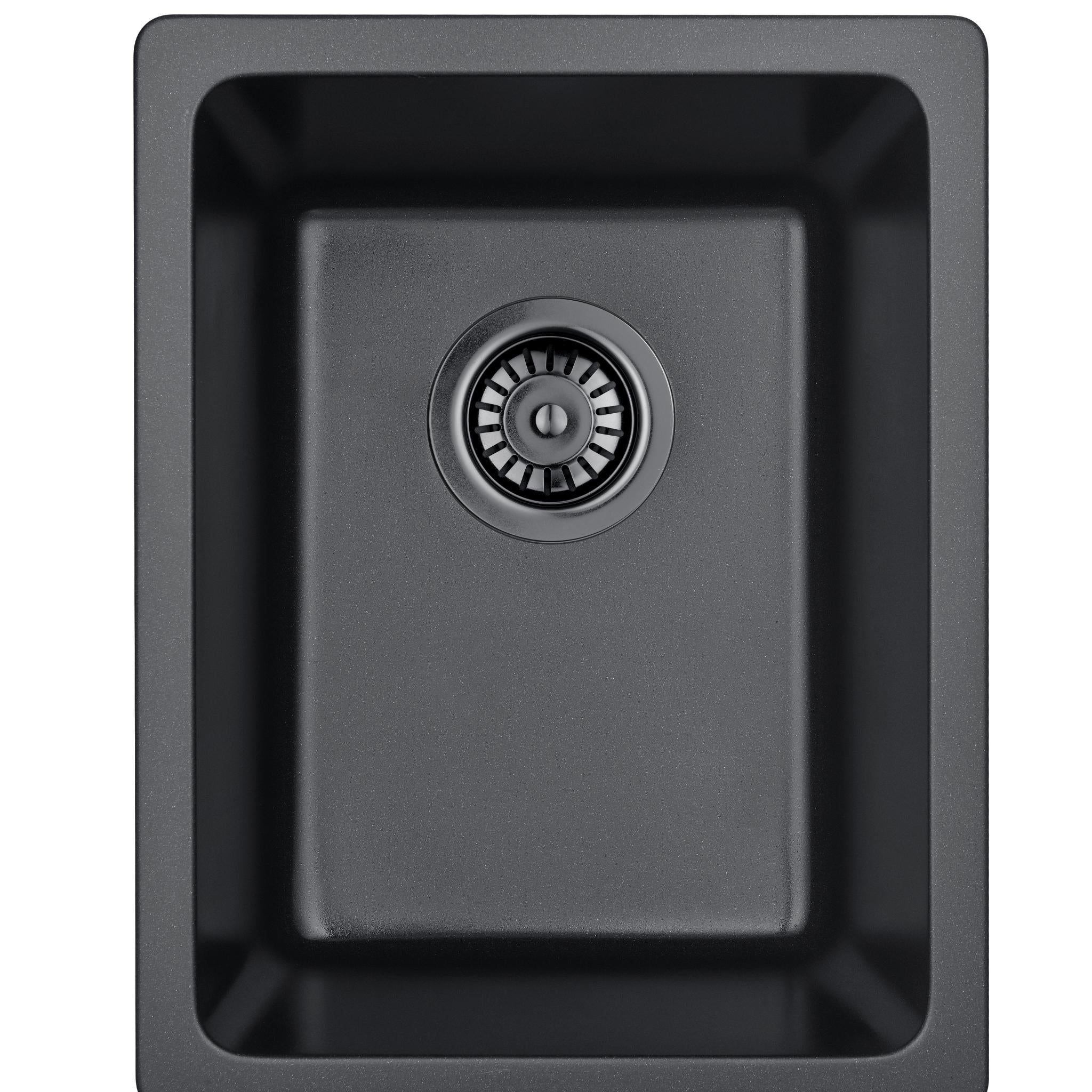 LUKKA CRETE GRANITE SINGLE BOWL KITCHEN SINK MATTE BLACK 350MM