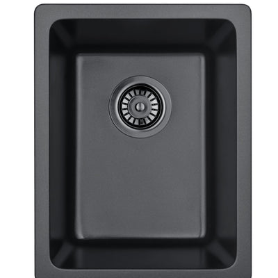 LUKKA CRETE GRANITE SINGLE BOWL KITCHEN SINK MATTE BLACK 350MM