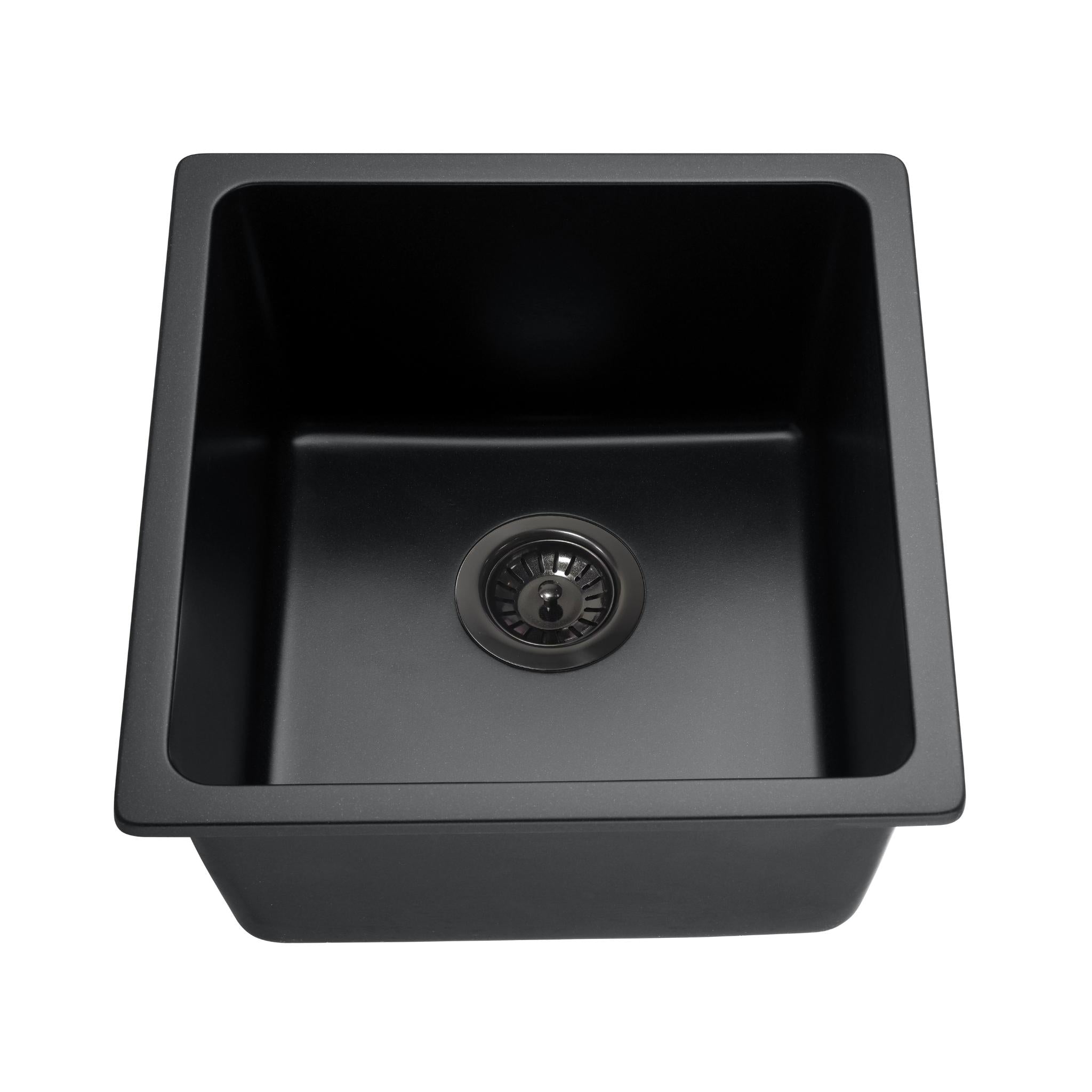 LUKKA CRETE GRANITE SINGLE BOWL KITCHEN SINK MATTE BLACK 430MM