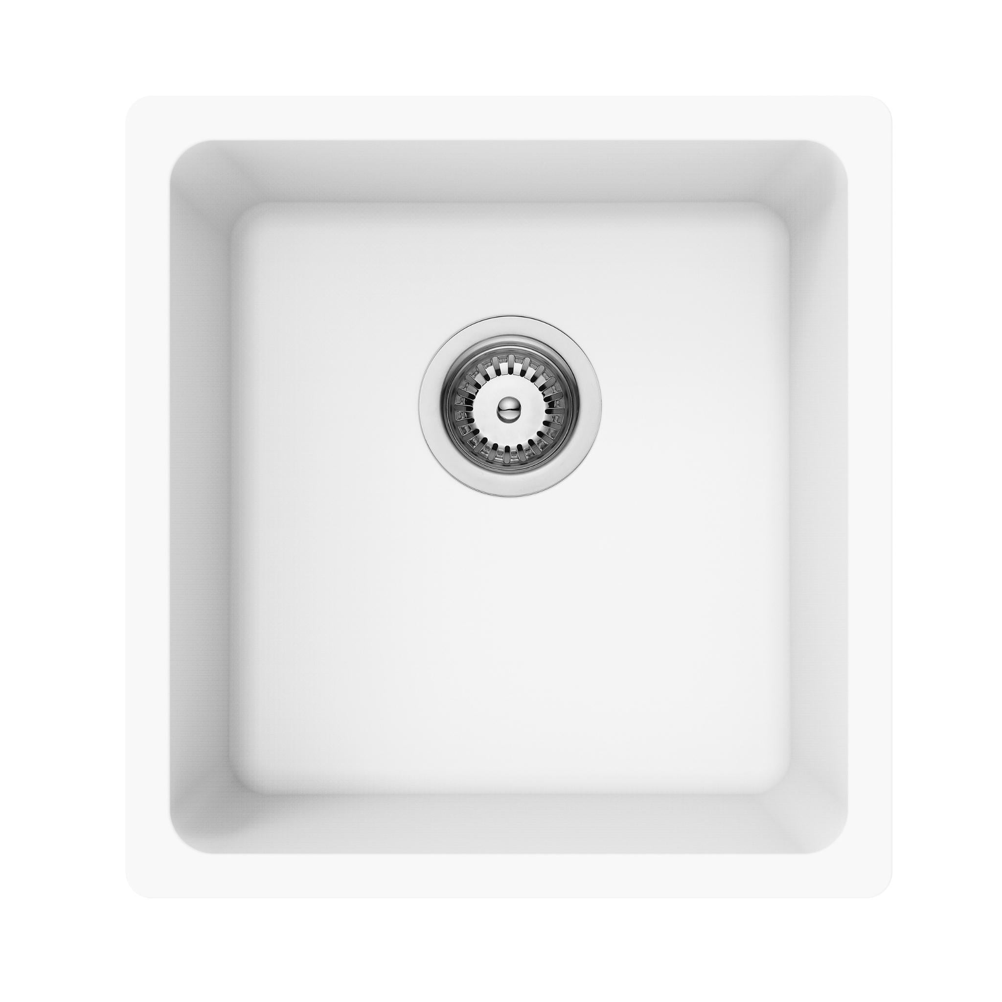 LUKKA CRETE GRANITE SINGLE BOWL KITCHEN SINK ARTIC WHITE 430MM