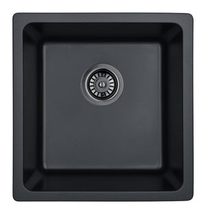 LUKKA CRETE GRANITE SINGLE BOWL KITCHEN SINK MATTE BLACK 430MM