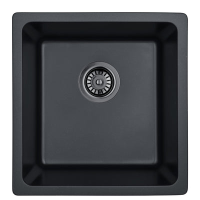 LUKKA CRETE GRANITE SINGLE BOWL KITCHEN SINK MATTE BLACK 430MM