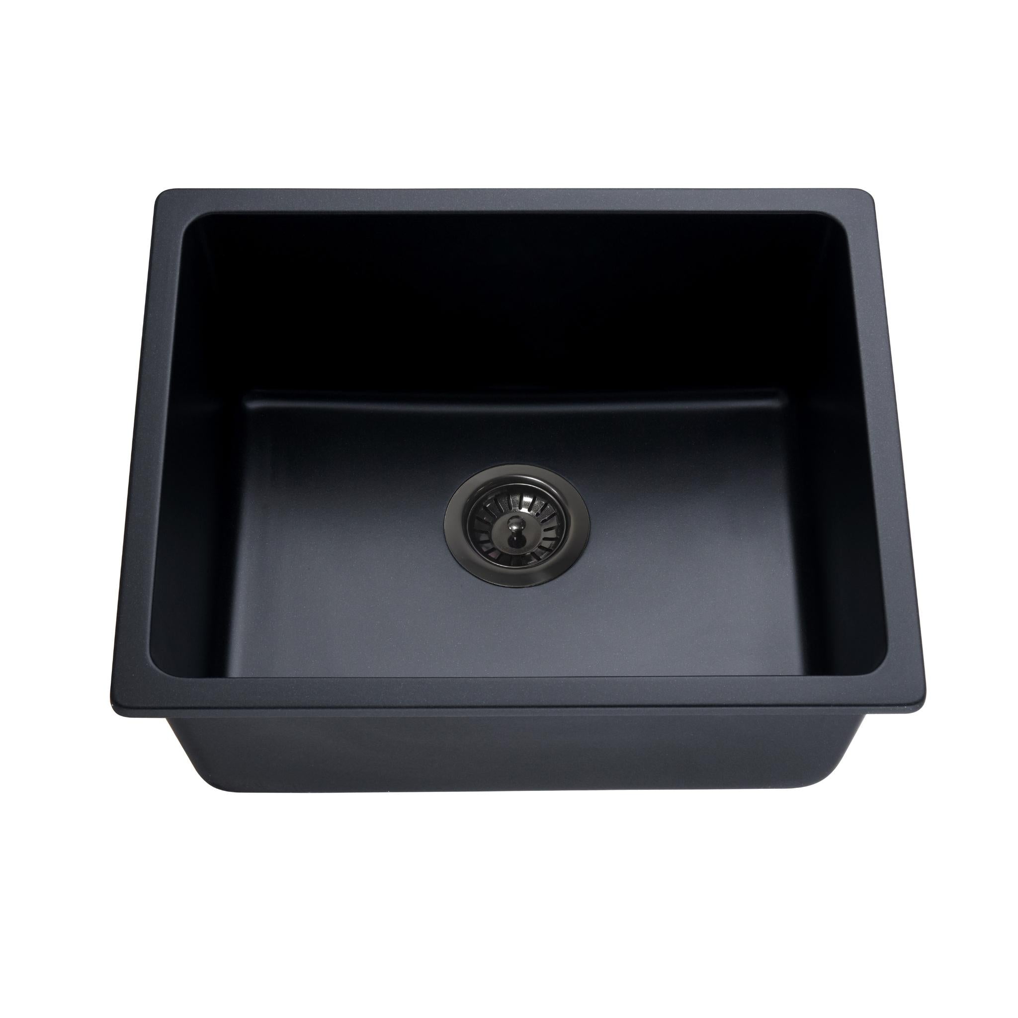 LUKKA CRETE GRANITE SINGLE BOWL KITCHEN SINK MATTE BLACK 550MM