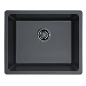LUKKA CRETE GRANITE SINGLE BOWL KITCHEN SINK MATTE BLACK 550MM
