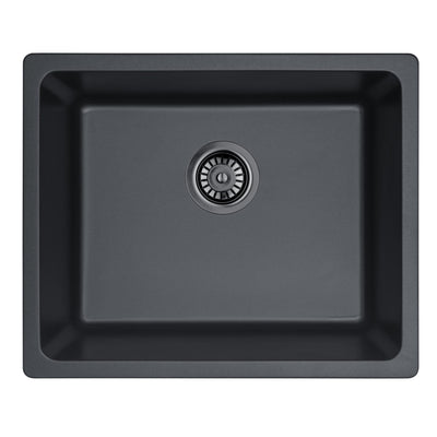 LUKKA CRETE GRANITE SINGLE BOWL KITCHEN SINK MATTE BLACK 550MM