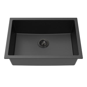 LUKKA CRETE GRANITE SINGLE BOWL KITCHEN SINK MATTE BLACK 660MM