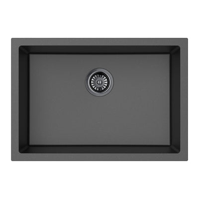 LUKKA CRETE GRANITE SINGLE BOWL KITCHEN SINK MATTE BLACK 660MM