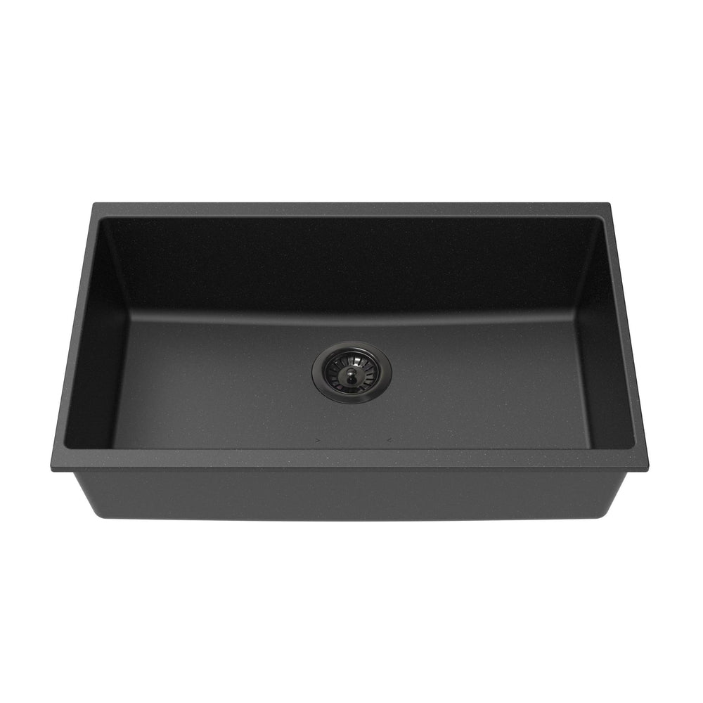 LUKKA CRETE GRANITE SINGLE BOWL KITCHEN SINK MATTE BLACK 730MM