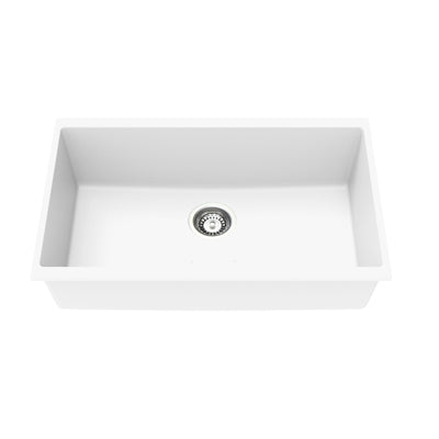 LUKKA CRETE GRANITE SINGLE BOWL KITCHEN SINK ARTIC WHITE 730MM