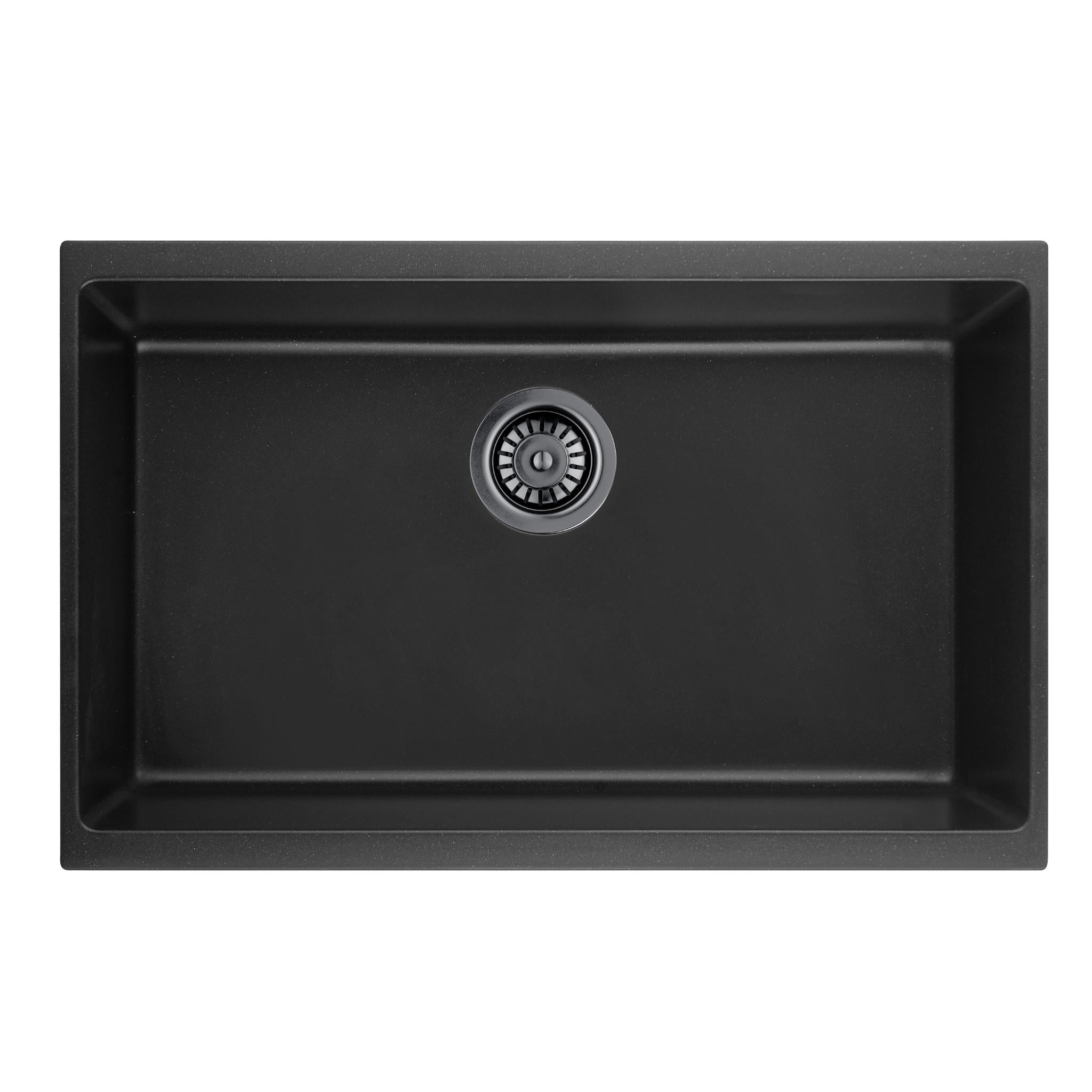 LUKKA CRETE GRANITE SINGLE BOWL KITCHEN SINK MATTE BLACK 730MM