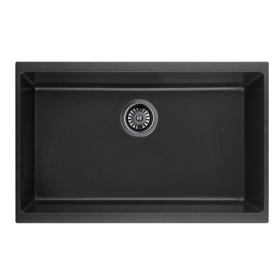 LUKKA CRETE GRANITE SINGLE BOWL KITCHEN SINK MATTE BLACK 730MM