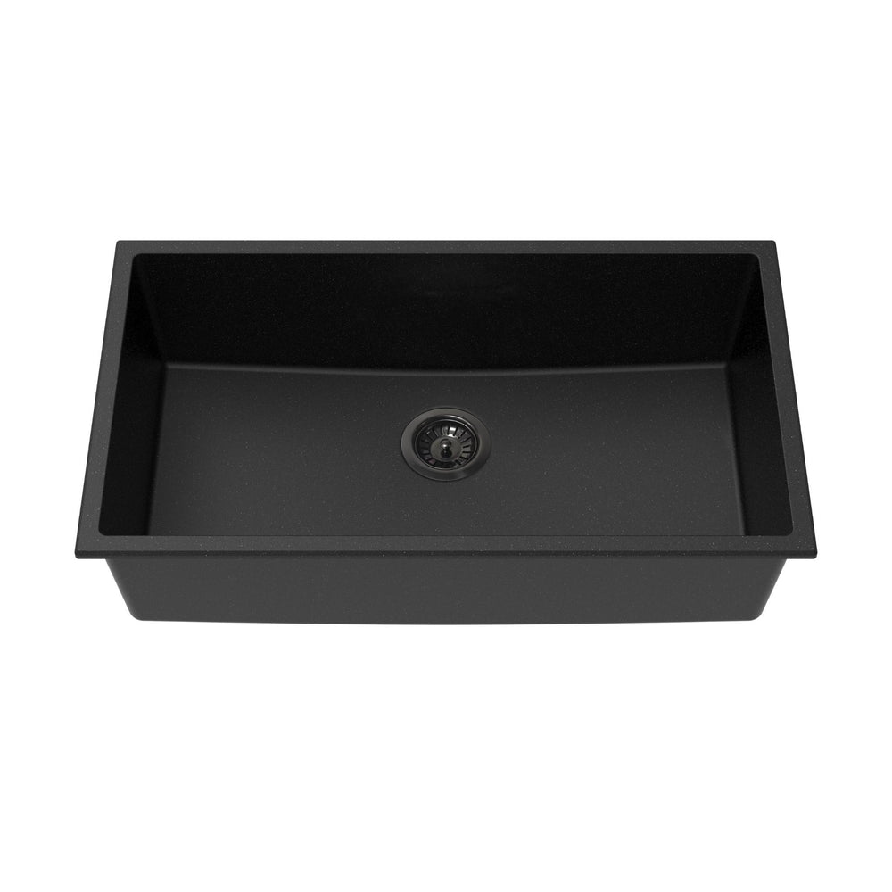 LUKKA CRETE GRANITE SINGLE BOWL KITCHEN SINK MATTE BLACK 813MM