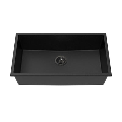 LUKKA CRETE GRANITE SINGLE BOWL KITCHEN SINK MATTE BLACK 813MM