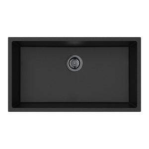 LUKKA CRETE GRANITE SINGLE BOWL KITCHEN SINK MATTE BLACK 813MM