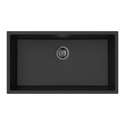 LUKKA CRETE GRANITE SINGLE BOWL KITCHEN SINK MATTE BLACK 813MM