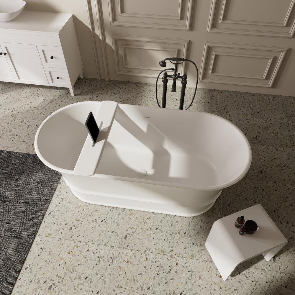 LUKKA HAROLD FREESTANDING BATHTUB OVERFLOW MATTE WHITE (AVAILABLE IN 1500MM AND 1700MM)