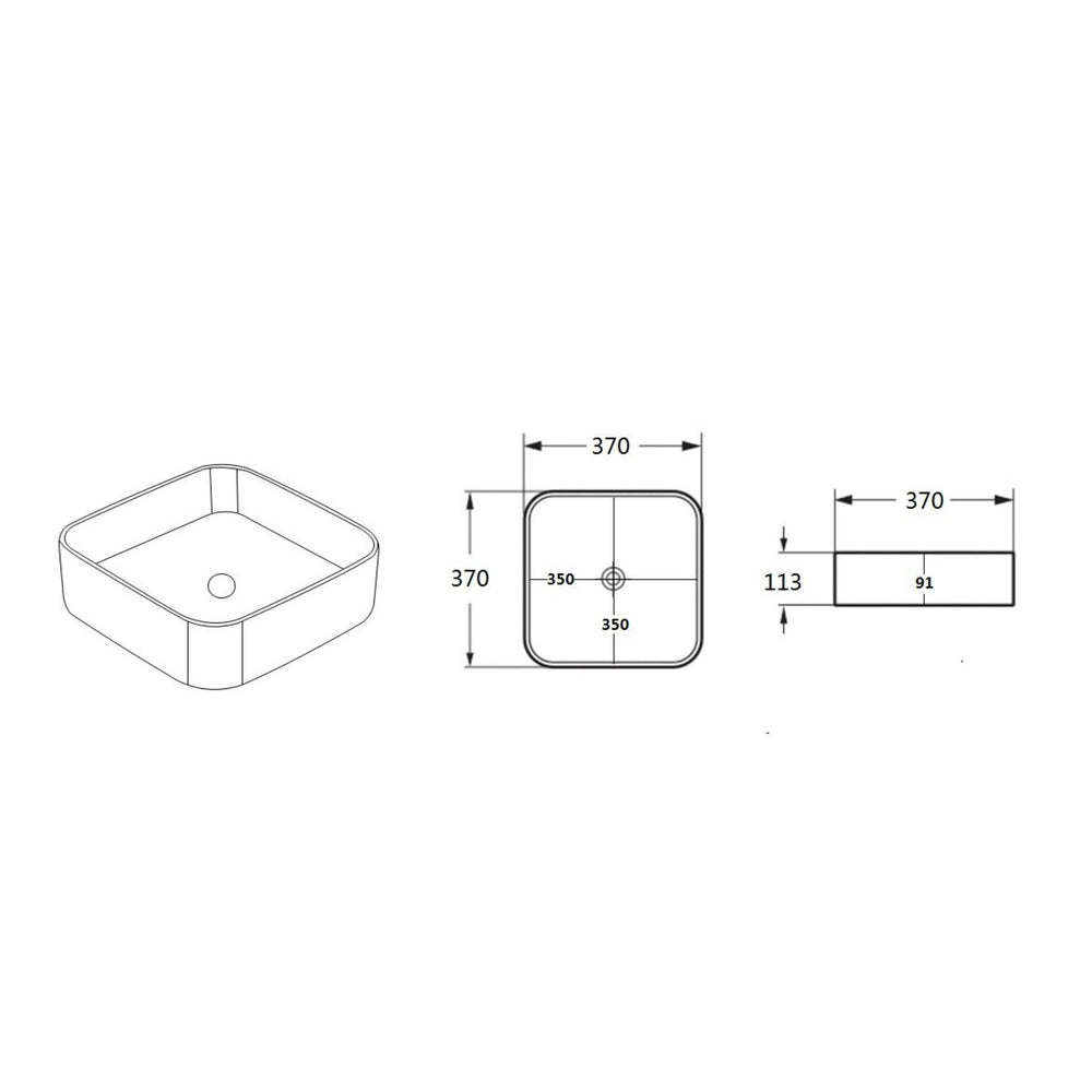 LUKKA KLIFF ABOVE COUNTER BASIN MATTE MARBLE WHITE 370MM