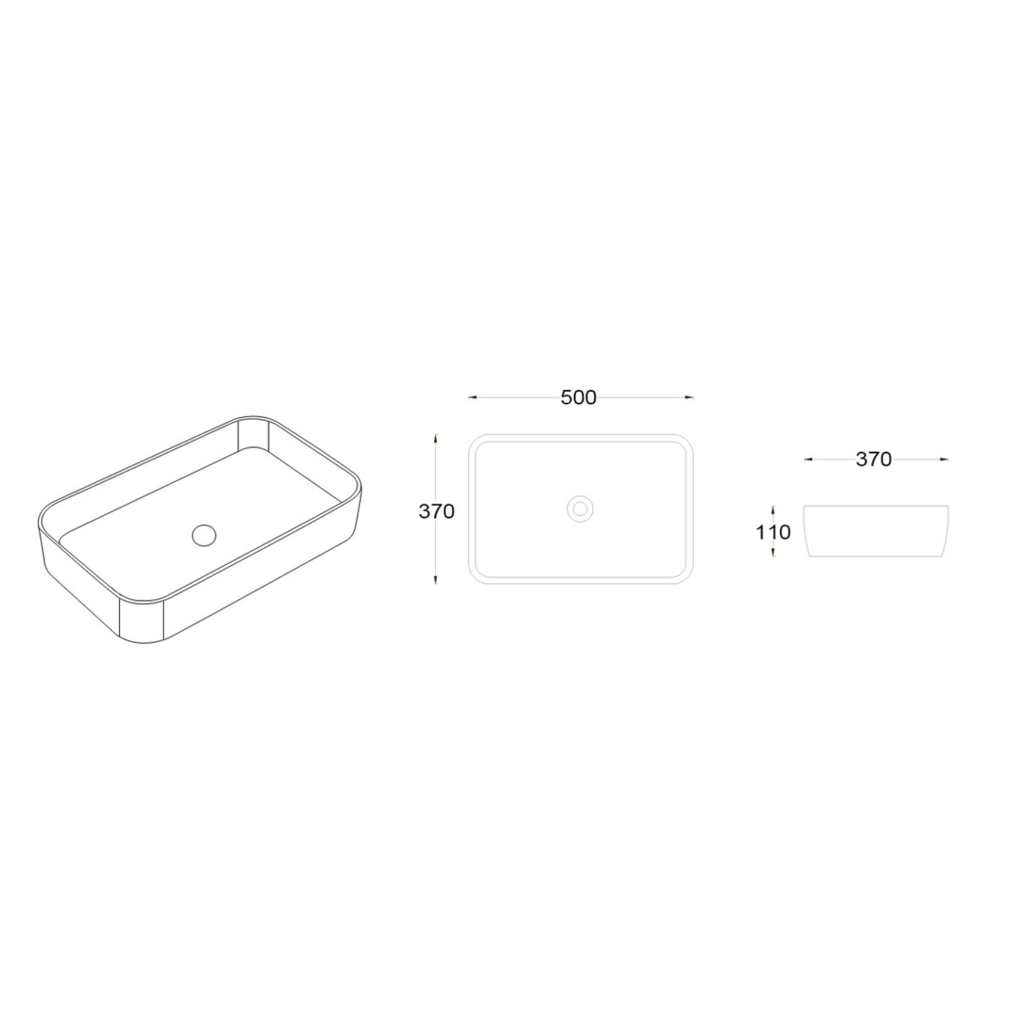 LUKKA KLIFF ABOVE COUNTER BASIN MATTE MARBLE WHITE 500MM
