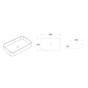LUKKA KLIFF ABOVE COUNTER BASIN MATTE MARBLE WHITE 500MM
