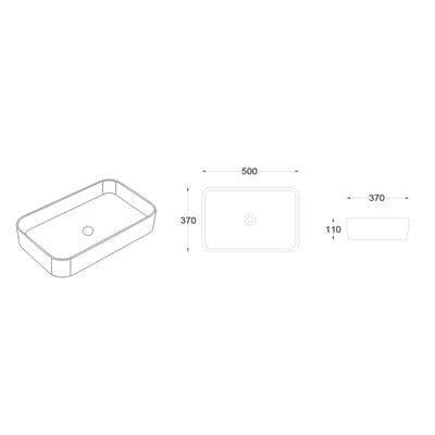 LUKKA KLIFF ABOVE COUNTER BASIN MATTE MARBLE WHITE 500MM
