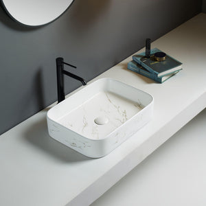 LUKKA KLIFF ABOVE COUNTER BASIN MATTE MARBLE WHITE 500MM