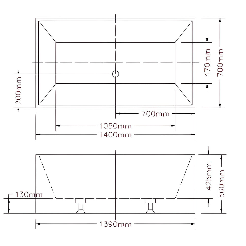 LUKKA KLIFF MULTIFIT FREESTANDING BATHTUB GLOSS WHITE (AVAILABLE IN 1400MM, 1480MM AND 1690MM)