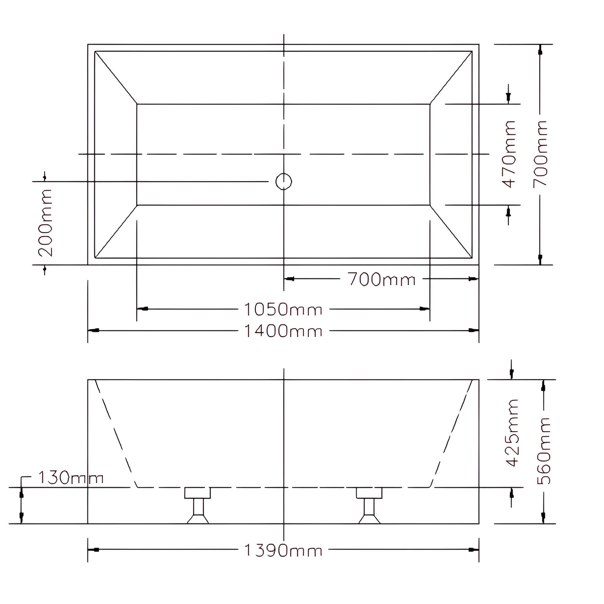 LUKKA KLIFF MULTIFIT FREESTANDING BATHTUB GLOSS WHITE (AVAILABLE IN 1400MM, 1480MM AND 1690MM)