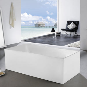 LUKKA KLIFF MULTIFIT FREESTANDING BATHTUB OVERFLOW GLOSS WHITE (AVAILABLE IN 1400MM, 1480MM AND 1690MM)