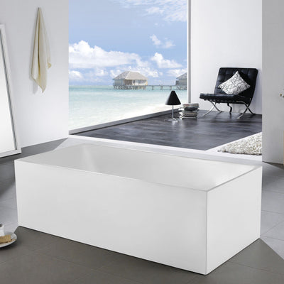 LUKKA KLIFF MULTIFIT FREESTANDING BATHTUB OVERFLOW GLOSS WHITE (AVAILABLE IN 1400MM, 1480MM AND 1690MM)