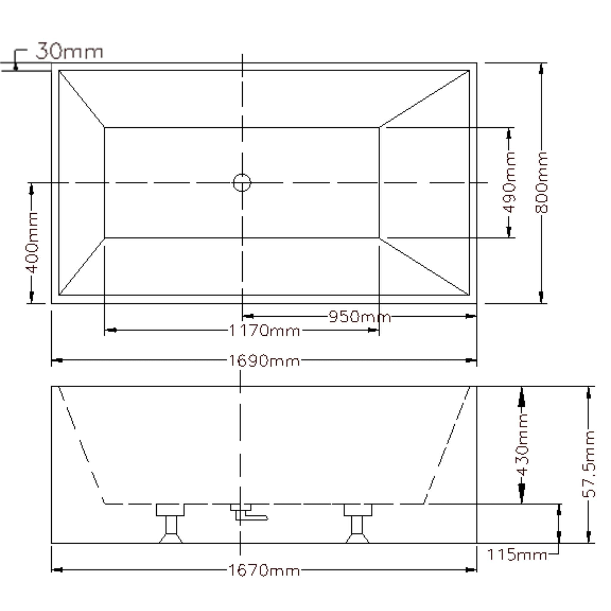 LUKKA KLIFF MULTIFIT FREESTANDING BATHTUB GLOSS WHITE (AVAILABLE IN 1400MM, 1480MM AND 1690MM)