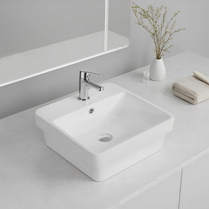 LUKKA KLIFF SEMI INSET BASIN GLOSS WHITE 415MM