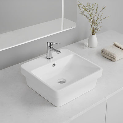 LUKKA KLIFF SEMI INSET BASIN GLOSS WHITE 415MM