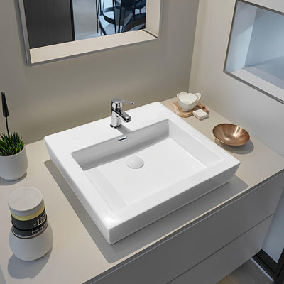 LUKKA KLIFF SEMI INSET BASIN GLOSS WHITE 500MM
