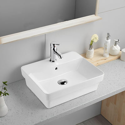 LUKKA KLIFF SEMI INSET BASIN GLOSS WHITE 495MM