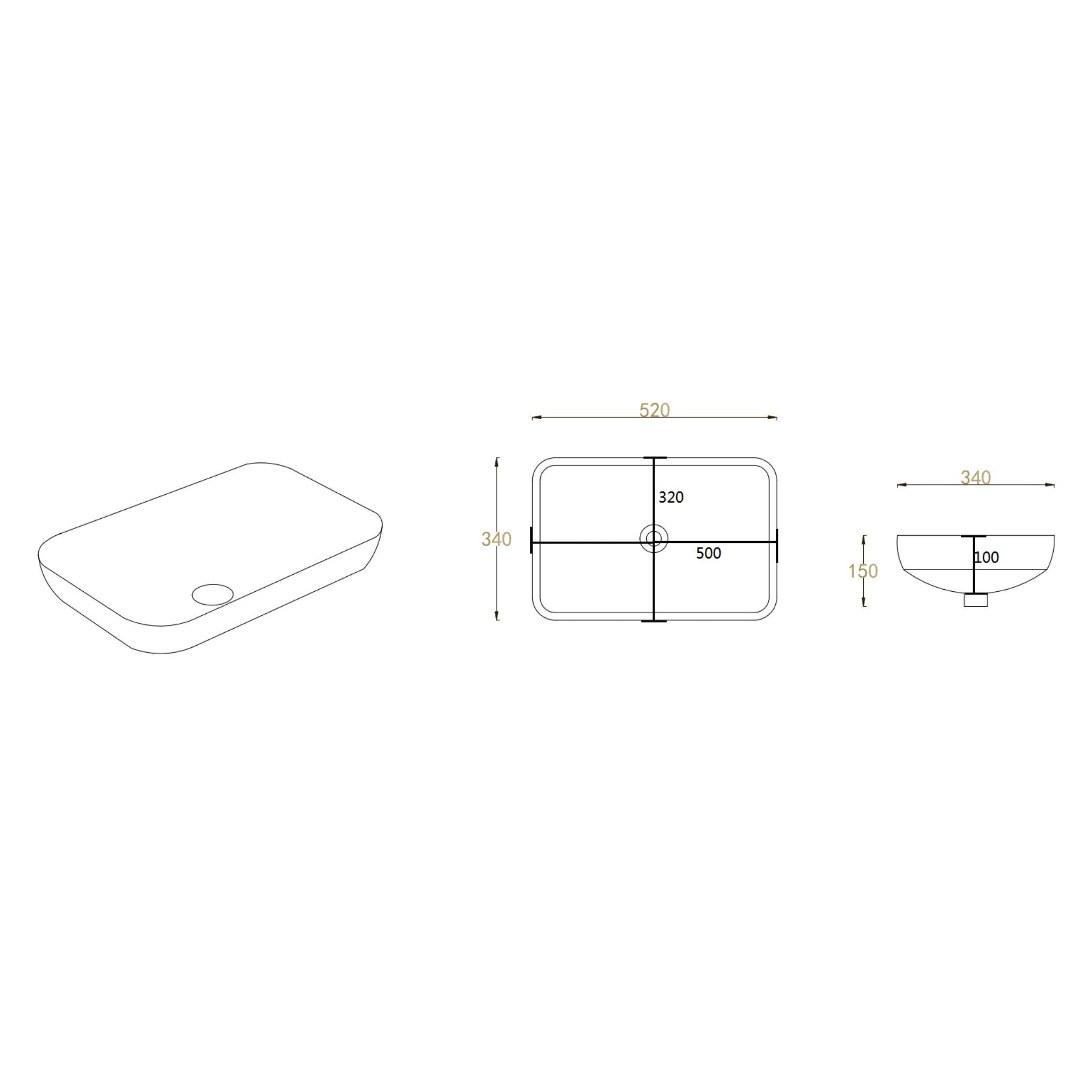 LUKKA KLIFF SEMI INSET BASIN MATTE WHITE 520MM