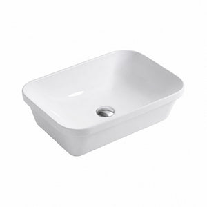 LUKKA KLIFF SEMI INSET BASIN GLOSS WHITE 605MM