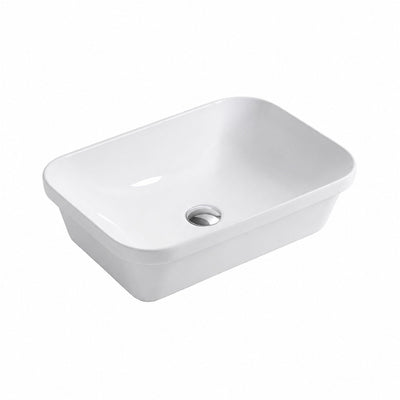 LUKKA KLIFF SEMI INSET BASIN GLOSS WHITE 605MM