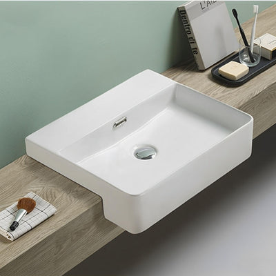 LUKKA KLIFF SEMI RECESSED BASIN GLOSS WHITE 502MM