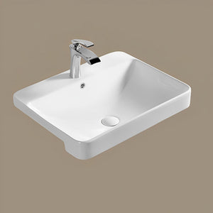 LUKKA KLIFF SEMI RECESSED BASIN GLOSS WHITE 580MM