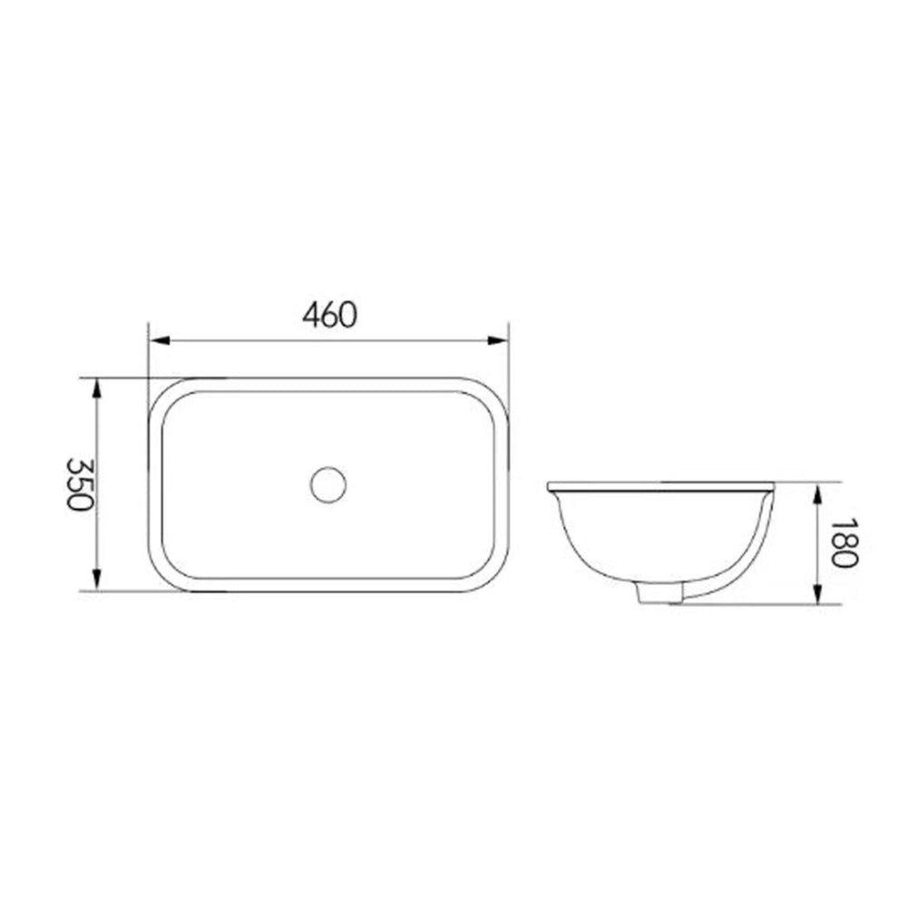 LUKKA KLIFF UNDER COUNTER BASIN GLOSS WHITE 460MM