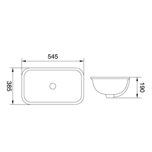 LUKKA KLIFF UNDER COUNTER BASIN GLOSS WHITE 545MM
