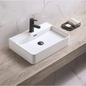 LUKKA KLIFF WALL HUNG / ABOVE COUNTER BASIN GLOSS WHITE 605MM