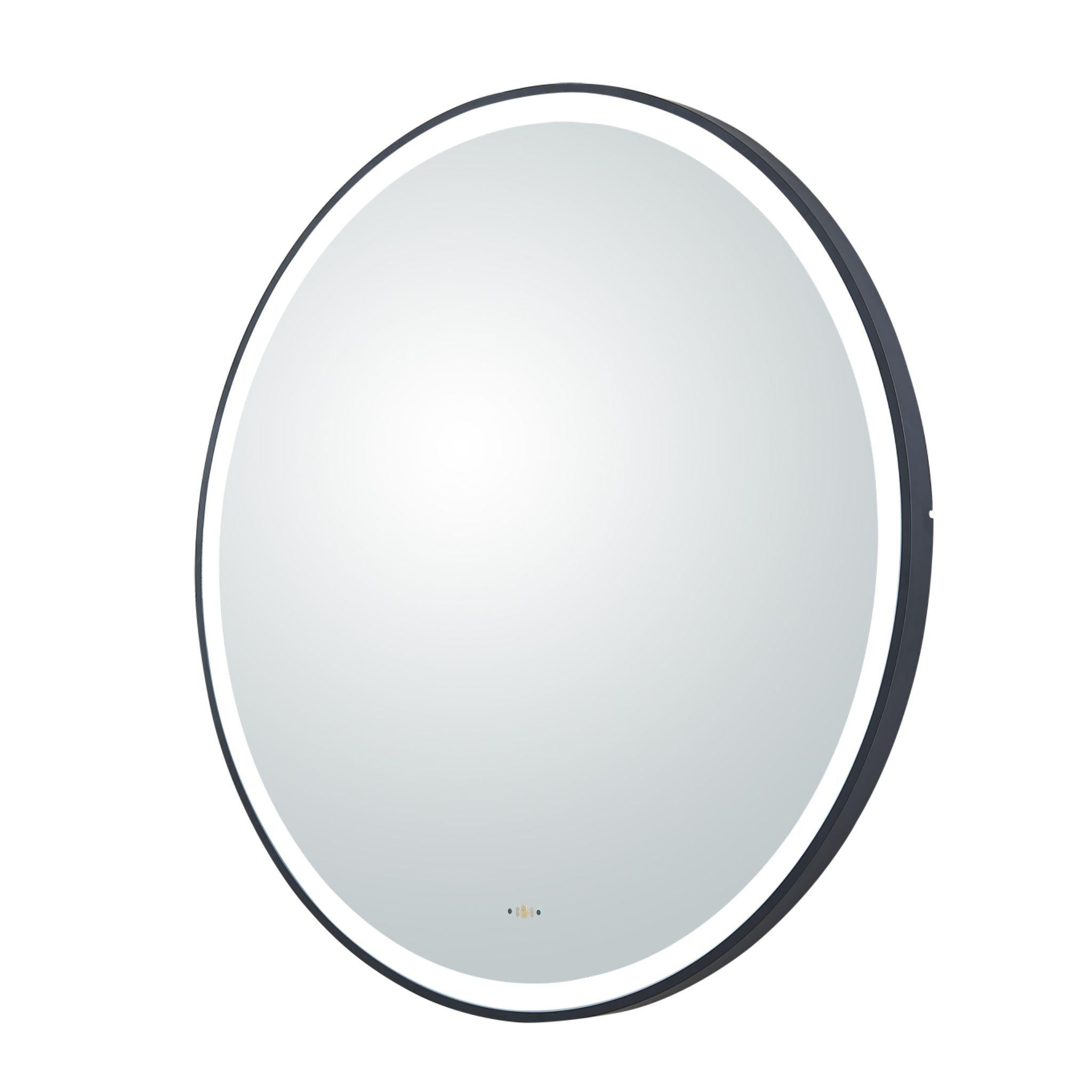 LUKKA ORBIS ROUND FRAMED LED MIRROR MATTE BLACK 600X600MM