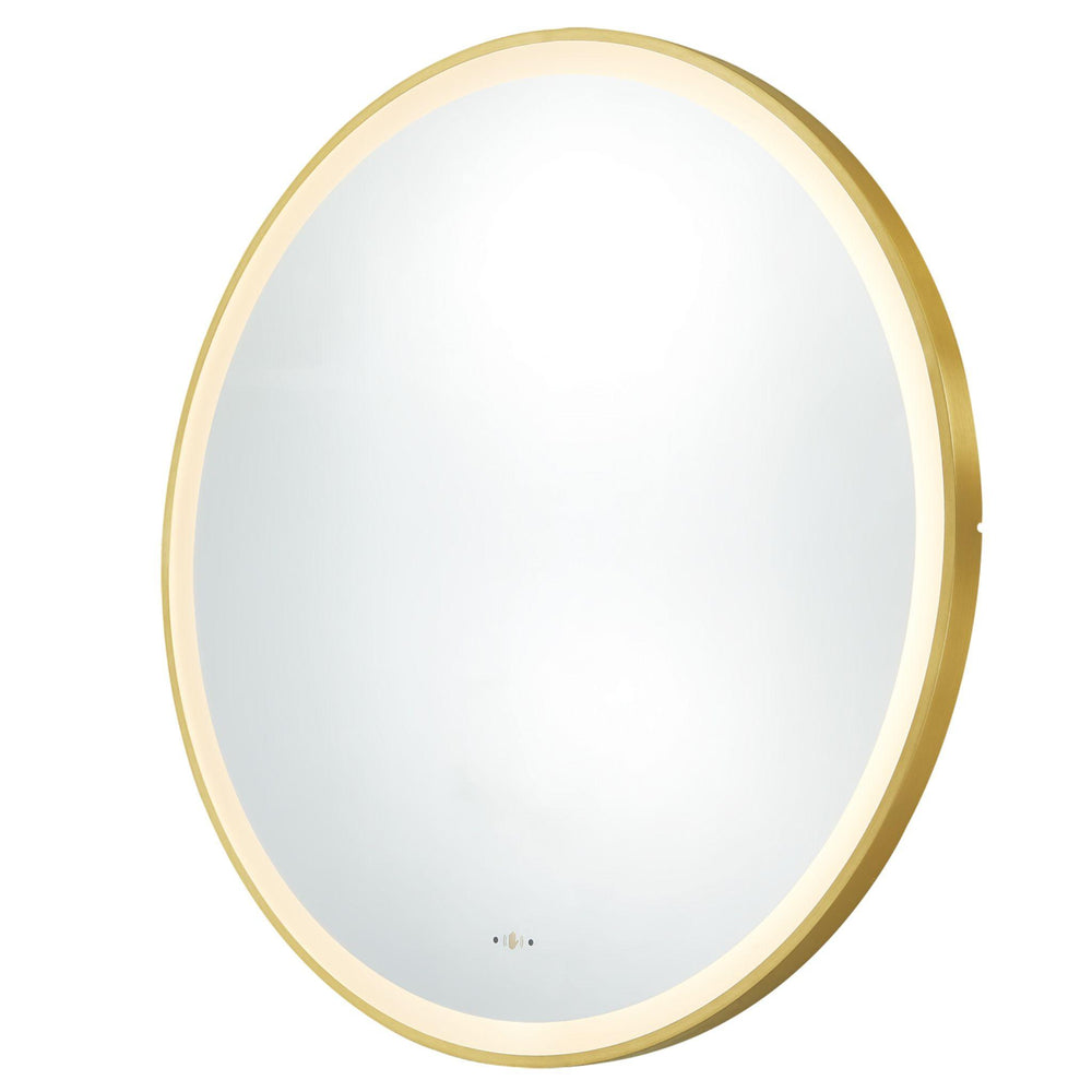 LUKKA ORBIS ROUND FRAMED LED MIRROR BRUSHED GOLD 800X800MM