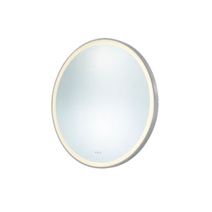 LUKKA ORBIS ROUND FRAMED LED MIRROR BRUSHED NICKEL 800X800MM